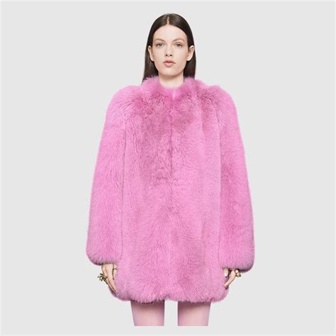 pink gucci fur coat|vintage Gucci fur coat.